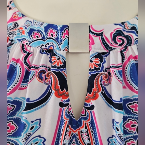 Ruby Rd. Cinched Sleeveless Paisley Dress - Picture 6 of 12